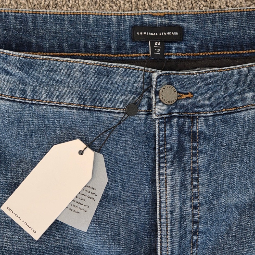 Universal Standard NEW Women Plus 28 4X Seine High Rise Denim Jeans Whiskering